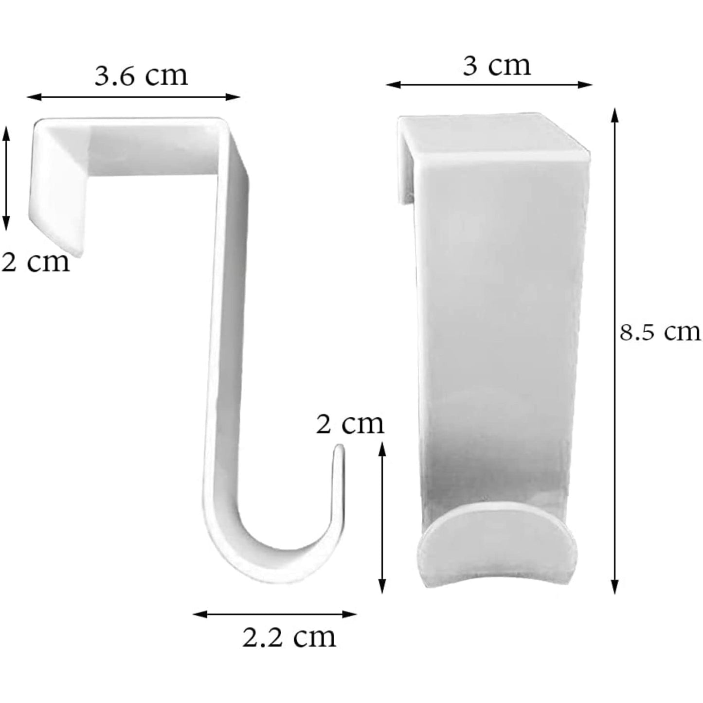 1st Choice Over The Door Hooks Hangers, Laundry Hanger White Plastic 2 Pack Coats Towels Clothes,White
