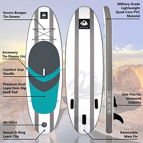Roc Inflatable Stand Up Paddle Boards with Premium SUP Paddle Board Accessories, Wide Stable Design, Non-Slip Comfort Deck...