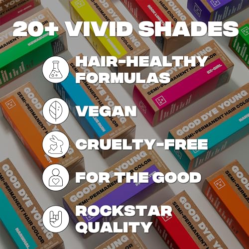 Good Dye Young Semi-Permanent Hair Color, Vegan and Cruelty-Free Purple Hair Dye, Last up to 24 Washes, Non-Damaging Conditioning Hair Color (5FL OZ, PPL Eater)