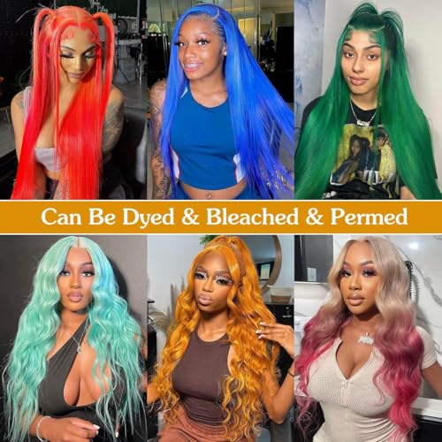 613 Lace Front Wig Human Hair 13x6 Transparent Lace Straight 613 HD Lace Frontal Wig Blonde Wig Human Hair Pre Plucked with Baby Hair 22 Inch 200 Density