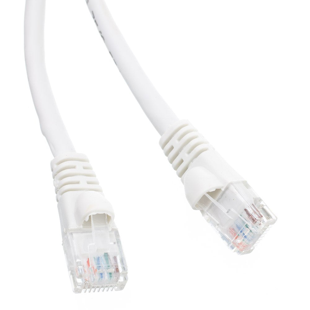 Cablewholesale Cat5E Ethernet Cable 24Awg Rj45 Gold Plate Connector Etl 4 Pair Stranded Copper Snagless Boot Unshielded Twisted Pair (Utp) Internet Network Patch Cable 7 Foot White -Like New