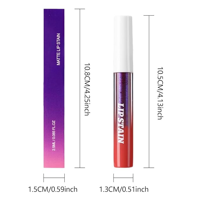 evpct Brownsih Red Peel Off Lip Stain Tints, Liquid Lipstick Lip Stain Long Lasting Waterproof for Women, Non-stick Cup Lipstick Peel Off Highly Pigmented Not Faded Smudge-proof Easy to Apply, 05