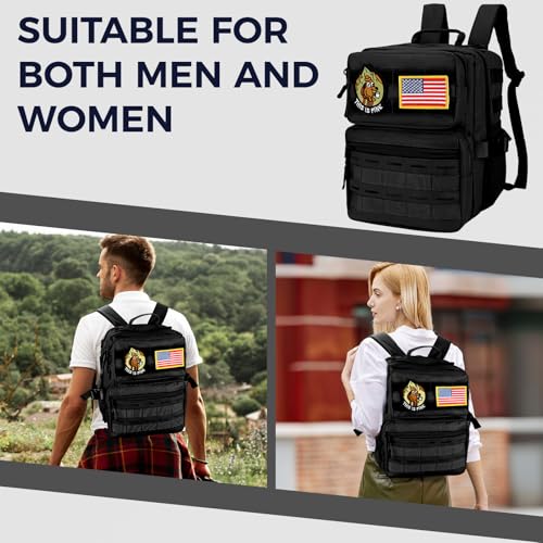 flipfit 9L Mini Tactical Backpack Small Military Gym Bag for Men Women Molle Daypack Camping Backpack with Patch(Black)