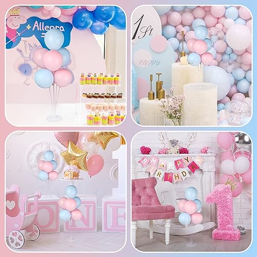 Voircoloria 6 Sets Balloon Stand Kits, Balloon Sticks with Base for Table Centerpieces Graduation Birthday Baby Shower Gen...