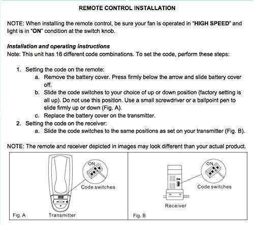 Anderic Uc7078T For Hampton Bay Ceiling Fans - Remote Control With Wall Mount Only (Receiver Not Included) - Chq7078T Chq8Bt7078
