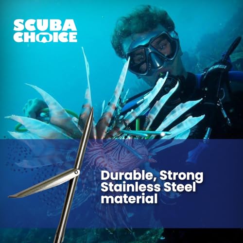 Scuba Choice 12" Stainless Steel Pole Spear Tip 8mm Female Single Barb Head – Durable Replacement Spearfishing Tip for Col...