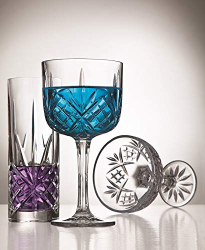 Godinger Champagne Glasses, Champagne Glass Set, Coupes Barware Martini Glasses - Set of 4, 6oz., Dublin Crystal Collection