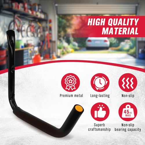 SEDY 4-Piece 15" 100 Lbs Heavy Duty Garage Storage Hooks, Kayak Storage Rack Garage Hooks Jumbo Arm Kayak Wall Mount for H...
