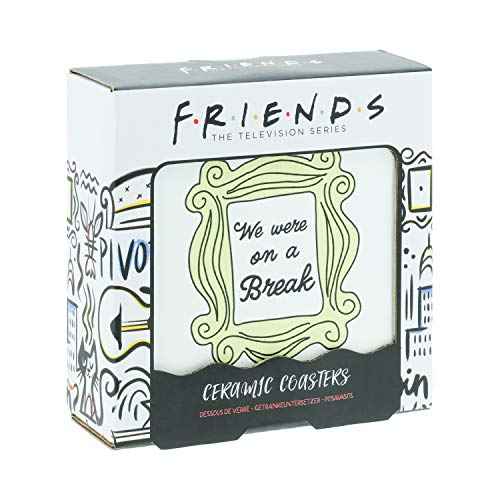 Friends TV Show Merch Ceramic Drink Coasters Set of 4 with Cork Backing | Friends Home & Kitchen Decor