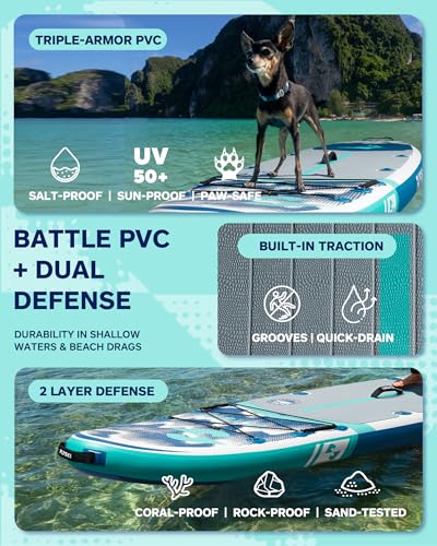 11'x34 Ultra Wide Paddleboards, Inflatable SUP&420lb Capacity for All Skill, Stand-up Paddle Board for Adults, Yoga/Fishin...