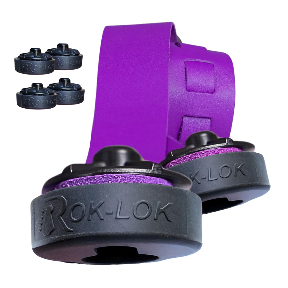 Rok-Lok PRO Guitar Strap Lock 2 PACK- Universal Strap Lock Sets with Anti-Scratch Coating for Electric, Acoustic & Bass Guitars-