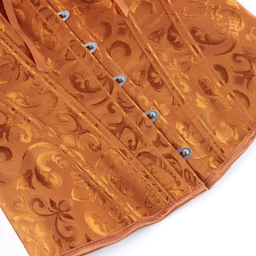 SHYMMUO Corset Top for Women Renaissance Steampunk Bustier Top Sexy Lace Up Corset Top Festival Pirate Halloween Costume