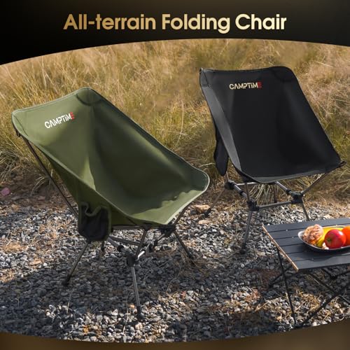 Camptime Portable Camping Chair Plus, Larger & Roomier, Compact and Lightweight, Folding Chair for Backpacking & Hiking, 3...