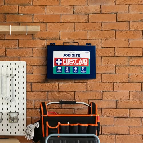 Metal Case First Aid Kit for Job Site & Contractors - OSHA Compliant, Heavy Duty Case for Work Trucks, Fleet, Renovation, ...