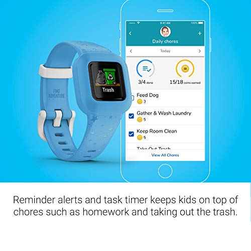 Garmin vivofit jr. 3, Fitness Tracker for Kids, Includes Interactive App Experience, Swim-Friendly, Up to 1-Year Battery Life, Blue Stars