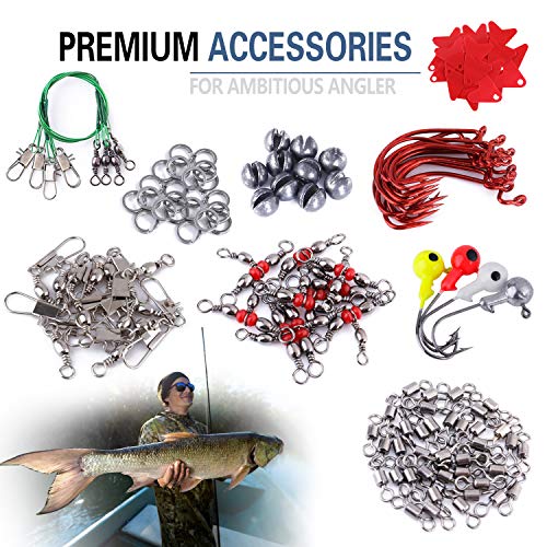 PLUSINNO Fishing Lures Baits Tackle Including Crankbaits, Spinnerbaits, Plastic Worms, Jigs, Topwater Lures, Tackle Box an...