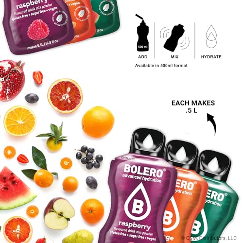 BOLERO Sugar-Free Drink Mix - 64 Variety Fruit Flavored Packets | 64 Travel Ready Hydration Sachets | Zero Sugar, Low Calo...