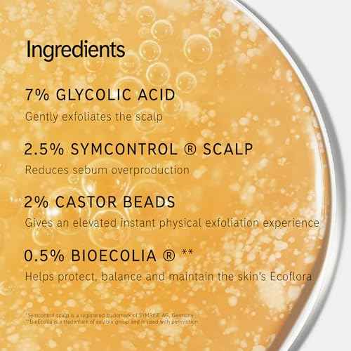 The INKEY List Glycolic Acid Exfoliating Scalp Scrub, Scalp Exfoliant Helps Remove Product Build Up and Boost Healthy Hair Growth for Healthy-Looking Hair, 5.07 fl oz