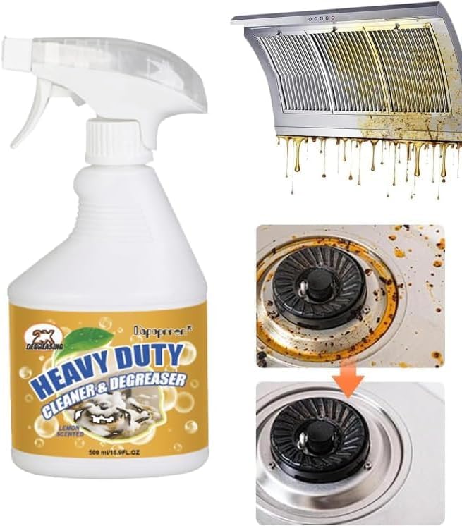 Powerful Degreaser Foam Spray, Powerful Clean Up Kitchen Oil Stains Spray, Kitchen Heavy Oil Cleaning Agent, All Purpose Household Cleaning Spray for Oven,Lemon Fresh Scent 500ml