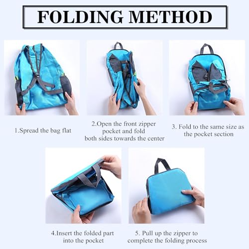 Foldable Backpack Travel Collapsible Backpacks Lightweight Packable Backpacks Men Women Foldable Day Pack for Travel, Hiki...