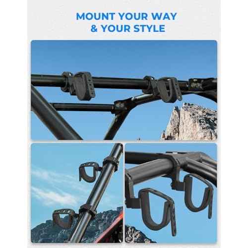 KEMIMOTO UTV Hunting Tool Holder Rack, Roll Bar UTV Tool Holder Shovel Mount Bow Rack Fits 1.75¡±- 2¡± Roll Bars