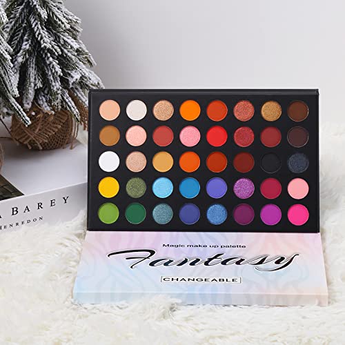 Highly Pigmented Eye Makeup Palette, Matte Shimmer Metallic Eyeshadow Pallet Long Lasting Blendable Natural Colors Make Up...