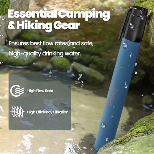 Portable Water Filter Straw Survival, Essential Camping & Hiking Gear, Water Purification Straw for Travel, Biking and Eme...