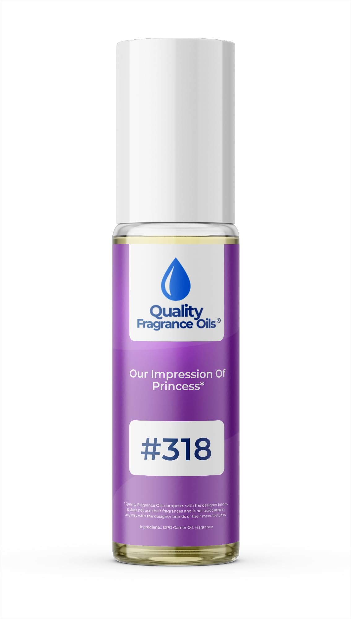 Quality Fragrance Oils' Princess for Women Impression #318 | Long-Lasting Perfume Oil, Alcohol-Free, Strong Scent, 10ml Roll-On | Affordable Alternative to Designer Fragrances