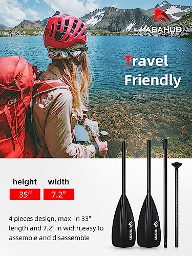 Abahub SUP Paddle - 3 Piece Adjustable Paddles - Lightweight Stand-up Paddle Oars for Paddleboard, Adjustable Aluminum All...