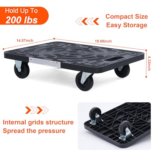 MaxWorks 80854 Furniture Movers Dolly With Wheels - 200 lb. Capacity
