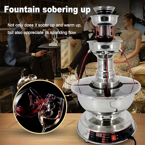 Party Beverage Fountain,Wine Fountain Machine, 3-Tier Party Drink Dispenser, Adjustment Juice and Wine Fountain,for Weddin...