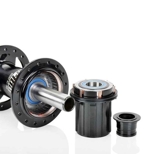 Enjcyling Boost MTB Rear Hub, 28 Holes 28H 10x141mm QR Hubs, Black 6 Pawls 72 Click Sound Disc Brake Bearing Hubs HG, for KOOZER XM460, Compatible with Shimano MTB 8-11S&SRAM PG 8-12S