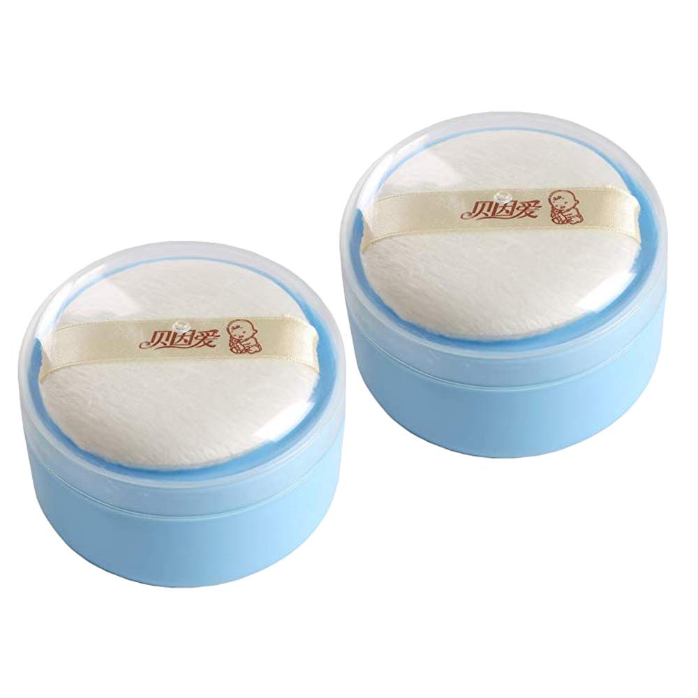 Topwon 3.5'' Baby After-Bath Powder Puff Kit Container Dispensor Case with Sifter (2 Packed)