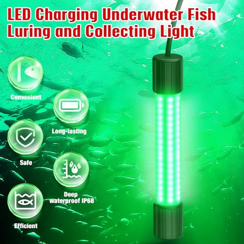 YNDZ Underwater Fishing Light Compatible with Milwaukee M18 Battery,1300 Lumens, LED Green Light for IP68 Waterproof Subme...