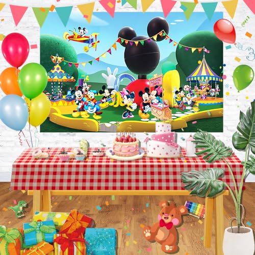 Clubhouse Birthday Backdrop for Party Decorations Background for Party Cake Table Decorations Clubhouse Theme Banner 5x3ft