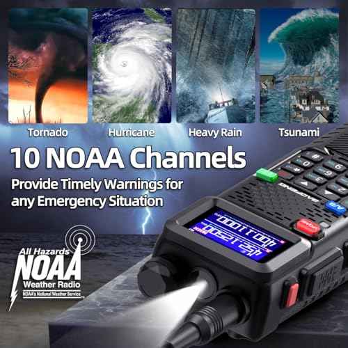 Baofeng Radio Ham Radio Long Range 5RM 10W Handheld Rechargeable 3800mAh Extended Battery NOAA Emergency Weather Tactical Two Way Radio Walkie Talkies For Adults USB-C Charger for Survival Gear,2 Pack