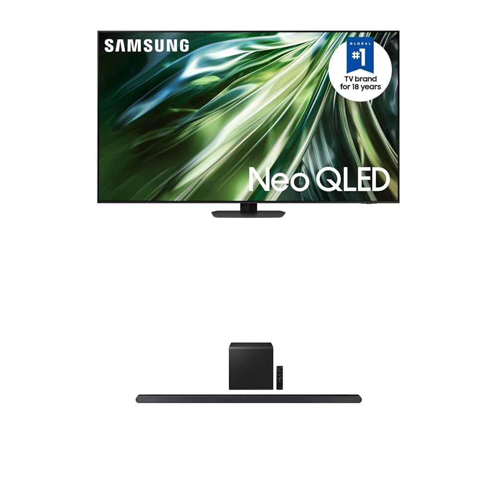 SAMSUNG 98-Inch Class QLED 4K QN90D Series Neo Quantum HDR+ Smart TV w/Dolby Atmos, (QN98QN90D, 2024 Model) w S800D 3.1.2ch Soundbar w/Wireless Dolby Atmos Audio, HW-S800D/ZA