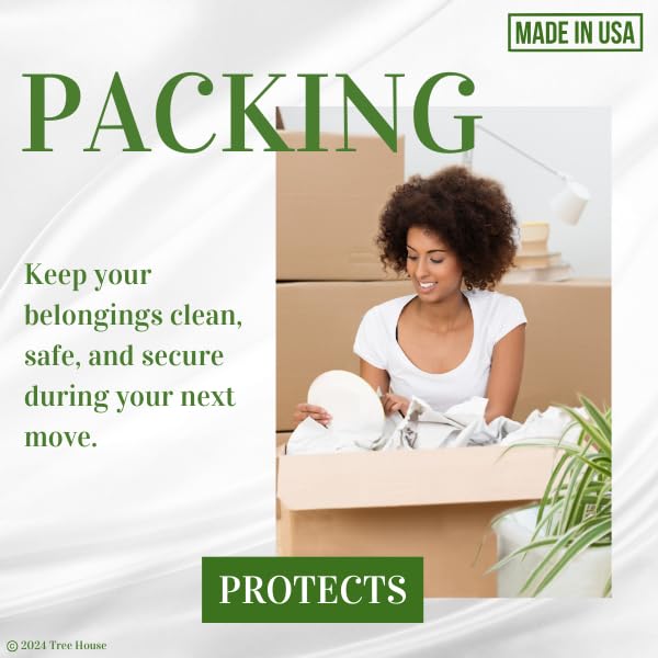Tree House Packing Paper for Moving – 240 LARGE Newsprint Packing Paper Sheets – 31” x 22” Paper for Packing Dishes, Shipping, and Moving Supplies – Recyclable Movers’ Paper – Made in USA