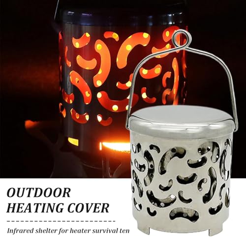 Camping Heater Stove, High Temperature Resistant Tent Heater with Handle Portable Camping Tent Heater Small Stainless Stee...