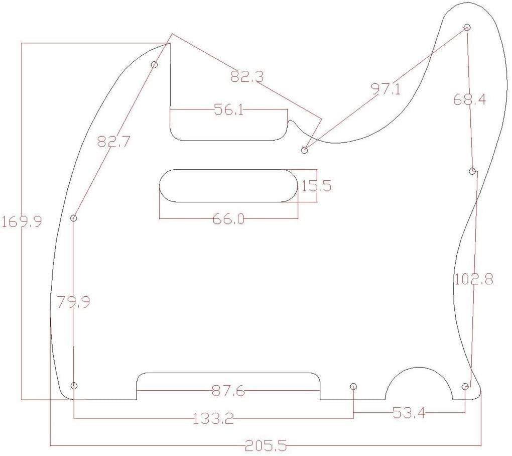 Dopro 8 Hole Tele Guitar Pickguard Scratch Plate For Usa/Mexican Fd Telecaster Blue Pearl