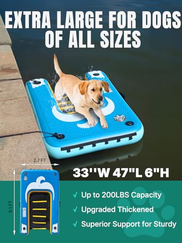 Niphean Inflatable Stand Up Paddle Board with Stabiltrac Fin Design and SUP Accessories & Niphean Dog Pool Ramp(Full-Cover...