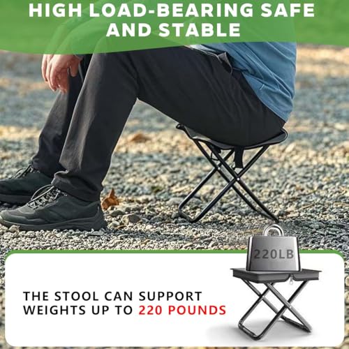 HILIMSE Compact Folding Stool for Adults Design and Portable Backpacking Stool with Handbag Style,Lightweight Mini Chair f...