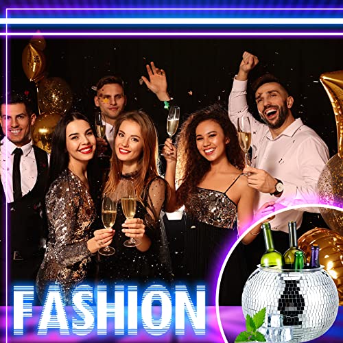 Hoolerry 11L Large Disco Ball Ice Bucket for New Years Eve Disco Party Champagne Bucket Mirror Ball Beer Bowl Retro New Ye...