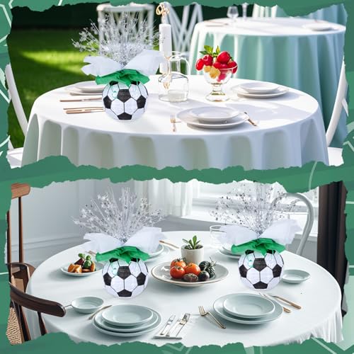 36 Pieces Soccer Paper Lanterns Centerpieces Decorations 8'' Soccer Lanterns Table Centerpieces with Metallic Foil Centerp...