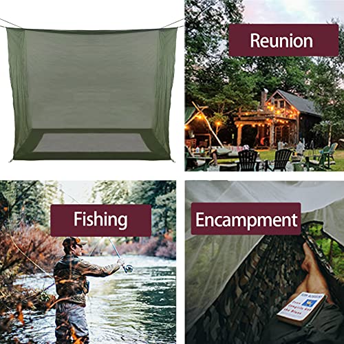 Aventik No-See-Um Premium Rectangular Camping Mosquito Net, The Ultra-Fine Mesh Olive-Green Easy to Carry&Easy Installatio...