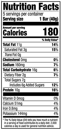 Amazon Brand - Happy Belly Protein Chewy Bars, Peanut, Almond & Dark Chocolate, 5 Count