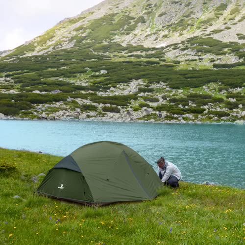 Bessport Camping Tent for 2-3 Person, Lightweight Backpacking Tent Waterproof Windproof Two Doors Easy Setup Double Layer ...