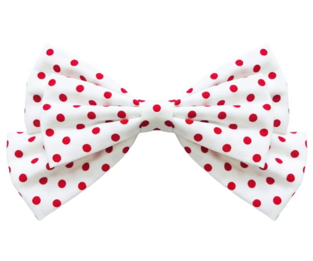 MeeTHan Pink Polka Dot Bows Mice Mouse Hair Clips Ears Elastic Bands Costume Accessories: M12 (Jumbo-White)