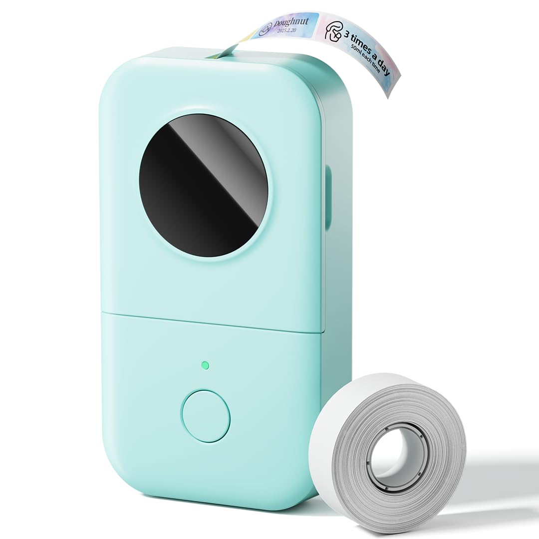 Phomemo D30 Label Maker Machine, Portable Bluetooth Mini Label Printer, Smartphone Handheld Thermal Sticker Small Labeler Multiple Templates Font Icon Inkless Custom Label for Home Kids School Items