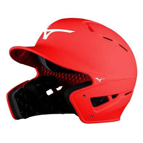 Bundle of Mizuno B6 Youth Baseball Batting Helmet, Red, Youth One Size + Mizuno Batters Face Protector, Red, Left Hand Batter